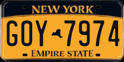 NY license plate GOY7974