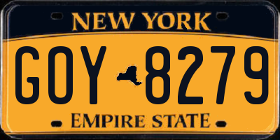 NY license plate GOY8279