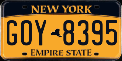 NY license plate GOY8395