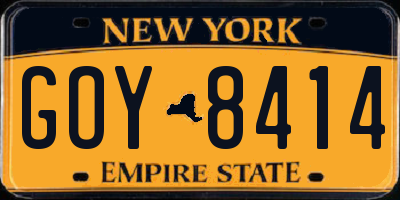 NY license plate GOY8414