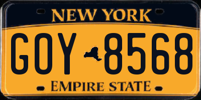 NY license plate GOY8568