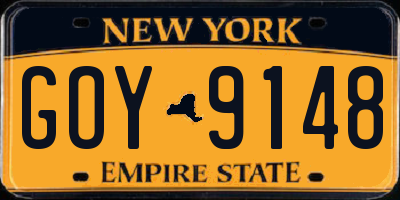 NY license plate GOY9148