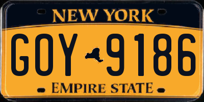 NY license plate GOY9186