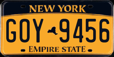NY license plate GOY9456