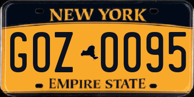 NY license plate GOZ0095