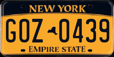 NY license plate GOZ0439