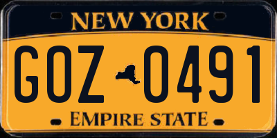 NY license plate GOZ0491