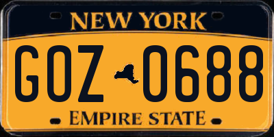 NY license plate GOZ0688