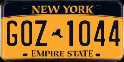 NY license plate GOZ1044