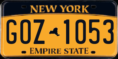 NY license plate GOZ1053