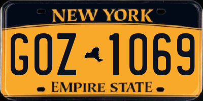 NY license plate GOZ1069