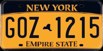NY license plate GOZ1215