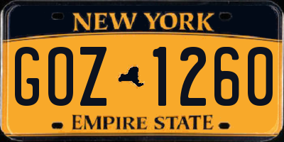 NY license plate GOZ1260