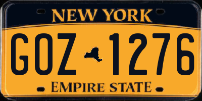NY license plate GOZ1276