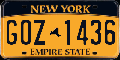 NY license plate GOZ1436