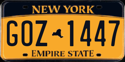 NY license plate GOZ1447