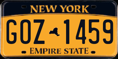 NY license plate GOZ1459