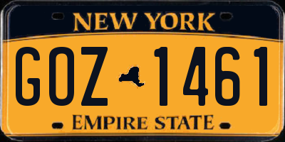 NY license plate GOZ1461