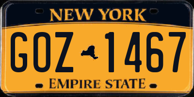 NY license plate GOZ1467