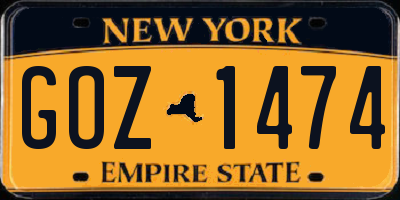 NY license plate GOZ1474