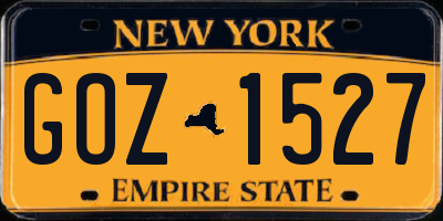 NY license plate GOZ1527
