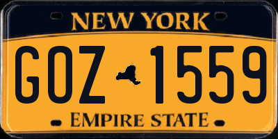 NY license plate GOZ1559