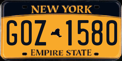 NY license plate GOZ1580