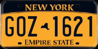 NY license plate GOZ1621