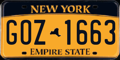 NY license plate GOZ1663