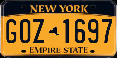 NY license plate GOZ1697