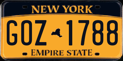 NY license plate GOZ1788