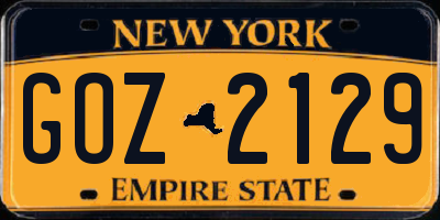 NY license plate GOZ2129