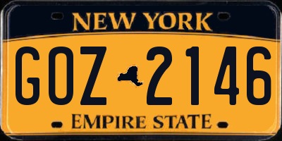 NY license plate GOZ2146