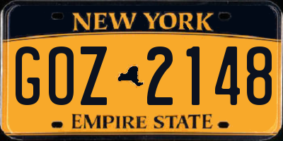 NY license plate GOZ2148