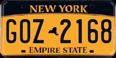 NY license plate GOZ2168