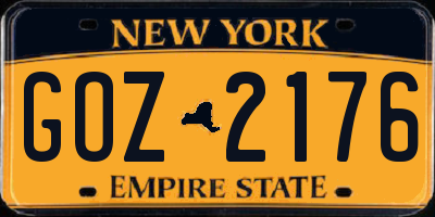 NY license plate GOZ2176