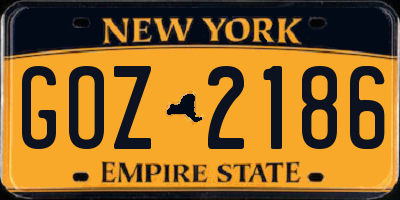 NY license plate GOZ2186