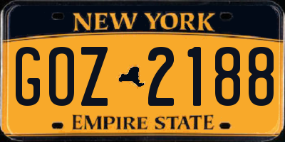 NY license plate GOZ2188