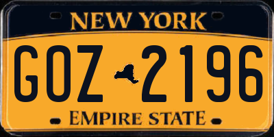 NY license plate GOZ2196