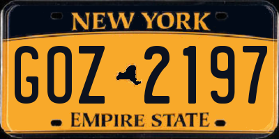 NY license plate GOZ2197