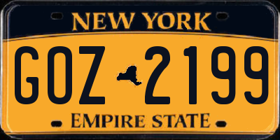 NY license plate GOZ2199
