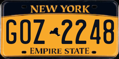 NY license plate GOZ2248