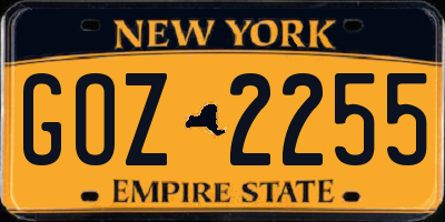 NY license plate GOZ2255
