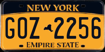 NY license plate GOZ2256