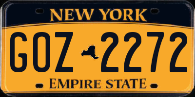 NY license plate GOZ2272