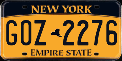 NY license plate GOZ2276