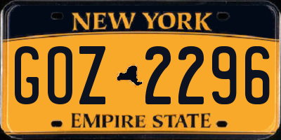 NY license plate GOZ2296