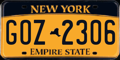 NY license plate GOZ2306