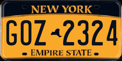 NY license plate GOZ2324