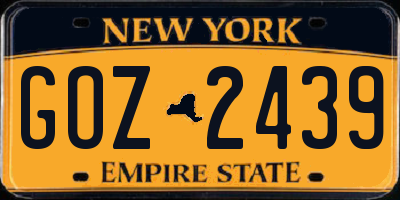NY license plate GOZ2439